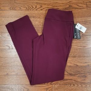 BCX Magic Waist Bordeaux Pants slight Stretch Straight Leg Sz 3 NWT